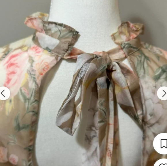 For Love & Lemons Women's O.P.T Floral Long Sleeve A-line Dress Size Medium - Picture 15 of 16